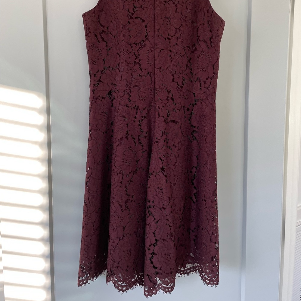Ann Taylor Midi Dress with Lace Detail